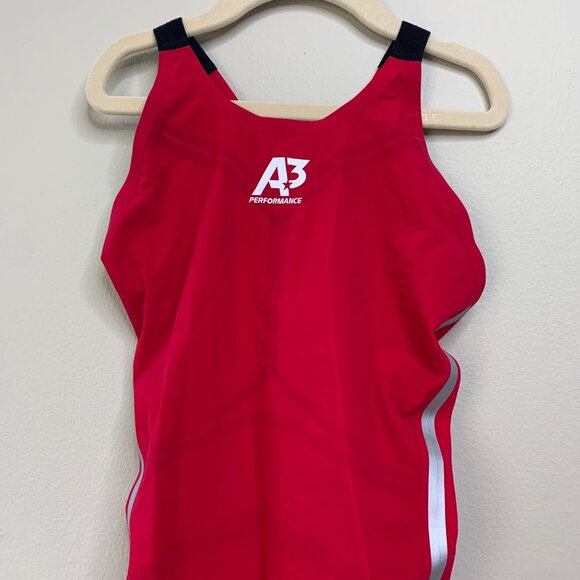 VICI A3 Performance Tech Swimsuit Womens 26 135-170lbs Red Racing Triathlon Suit - Picture 3 of 10